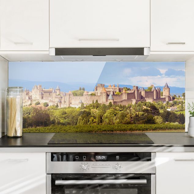 Glass splashback kitchen architecture and skylines Fortress In The Country