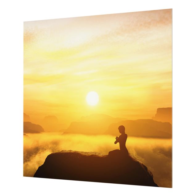 Glass Splashback - Yoga Meditation - Square 1:1