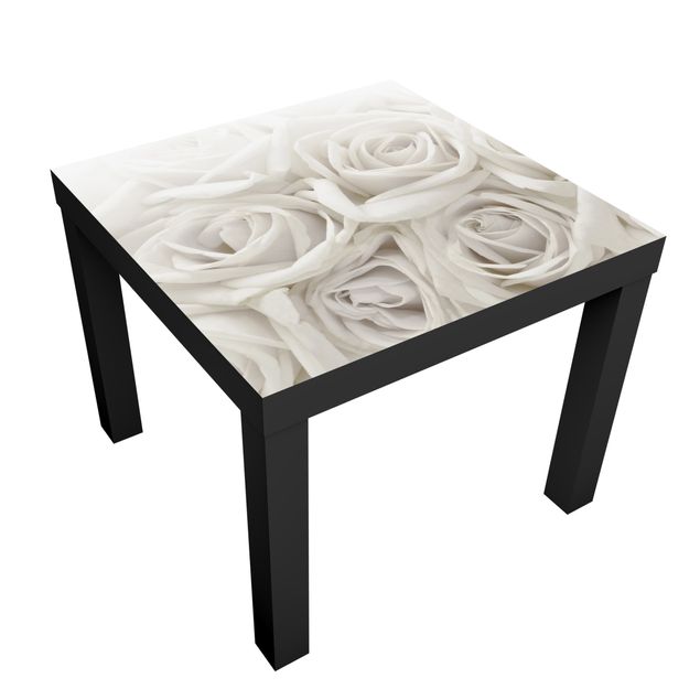 Adhesive film for furniture IKEA - Lack side table - White Roses