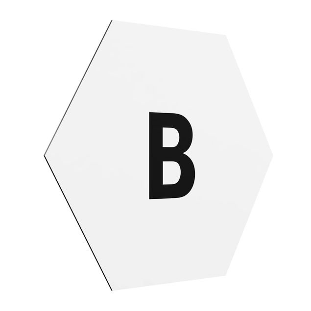 Alu-Dibond hexagon - Letter White B