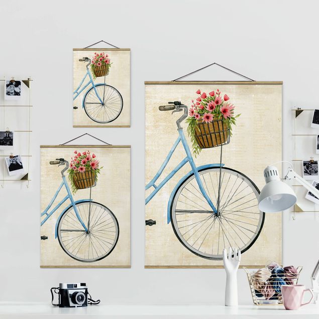 Fabric print with poster hangers - Flowers Courier I