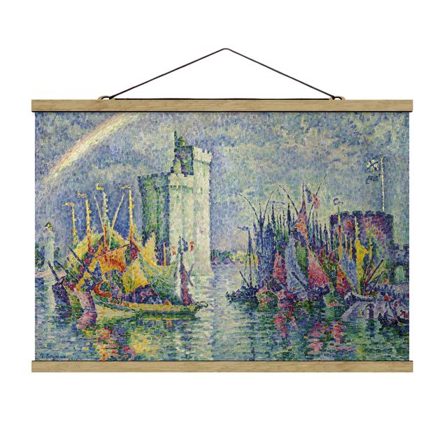 Fabric print with poster hangers - Paul Signac - Rainbow at the Port of La Rochelle