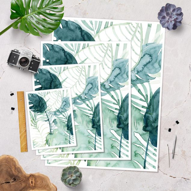 Poster flowers - Palm Fronds In Water Color II