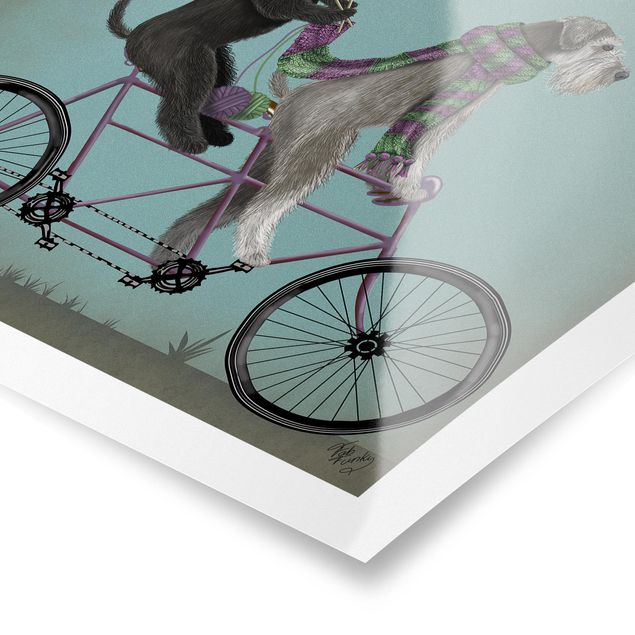Poster kids room - Cycling - Schnauzer Tandem