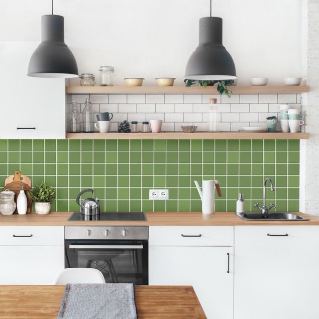 Kitchen splashback tiles Mosaic Tiles - Green