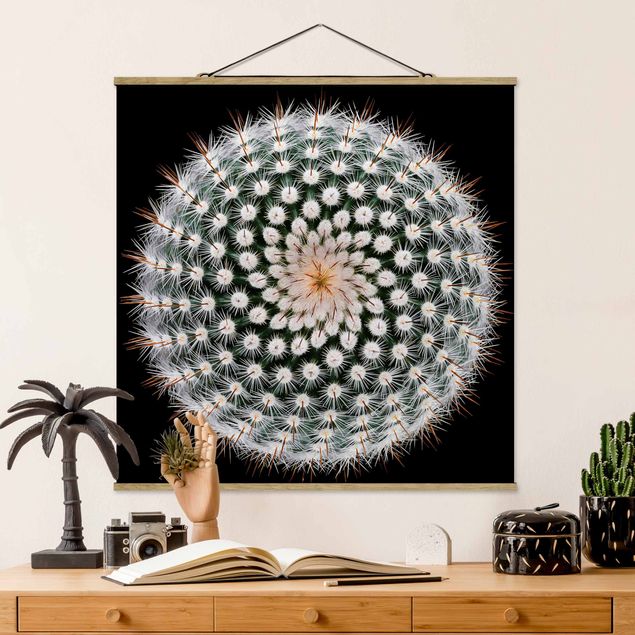 Fabric print with poster hangers - Cactus Flower