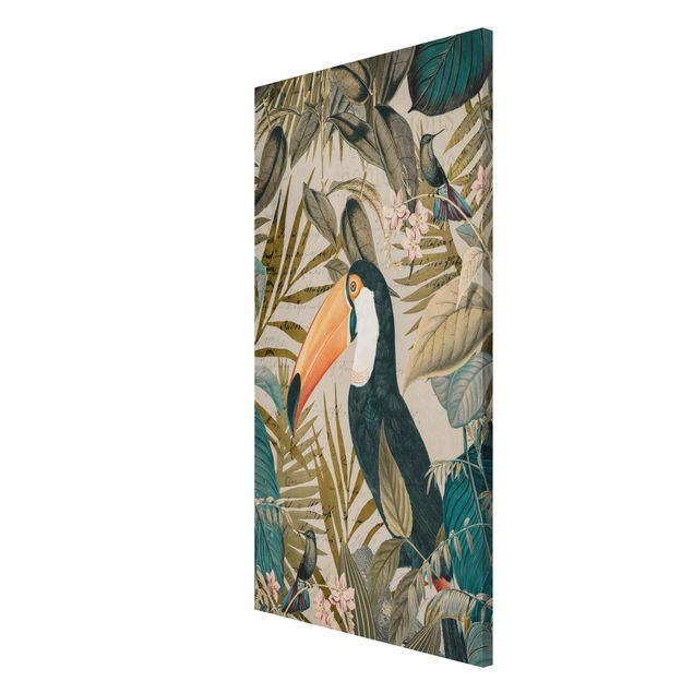 Magnetic memo board - Vintage Collage - Toucan In The Jungle