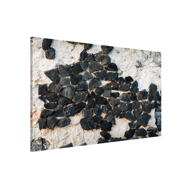 Magnetic memo board - Wall With Black Stones