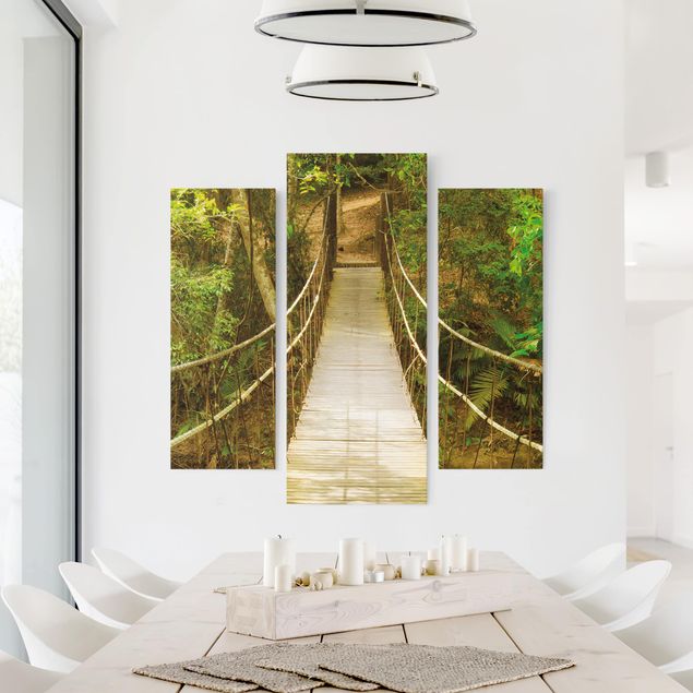 Print on canvas 3 parts - Jungle Bridge
