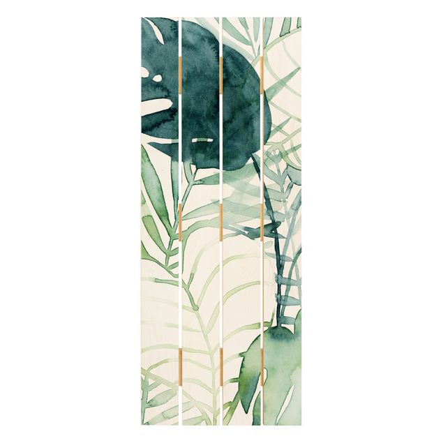 Print on wood - Palm Fronds In Water Color II