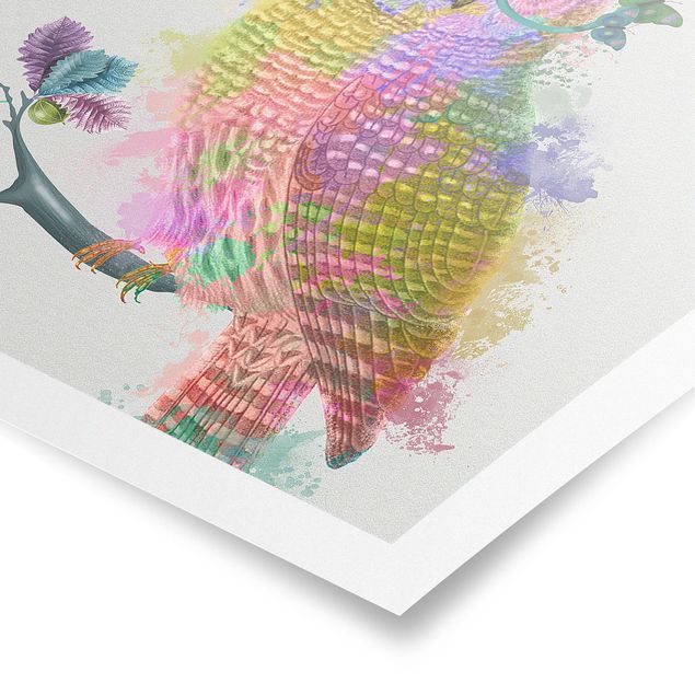 Poster - Rainbow Splash Owl