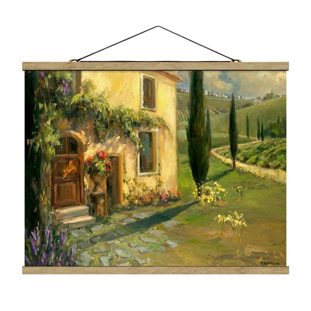 Fabric print with poster hangers - Italian Countryside - Cypress