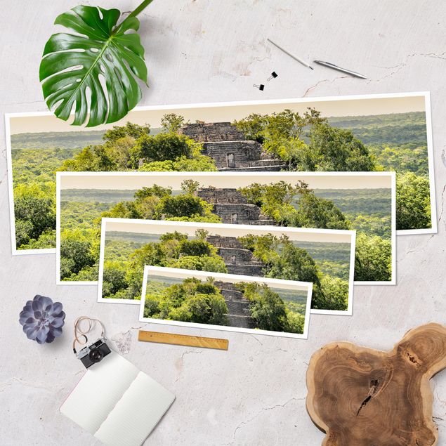 Panoramic poster nature & landscape - Pyramid of Calakmul