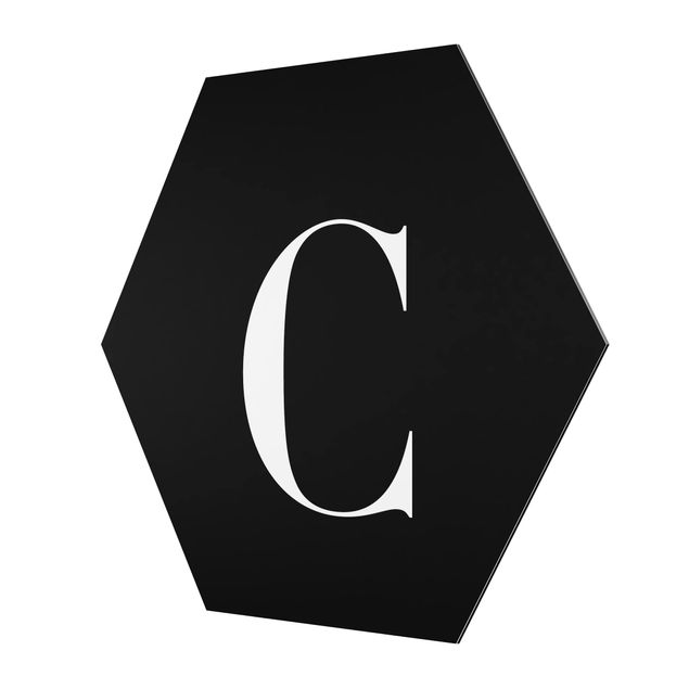 Alu-Dibond hexagon - Letter Serif Black C