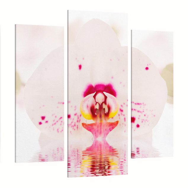 Print on canvas 3 parts - Dotted Orchid On Water