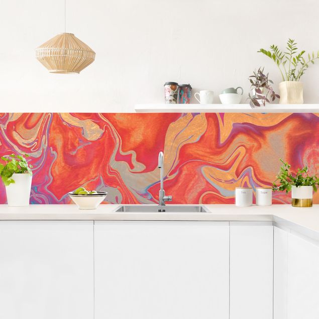 Kitchen wall cladding - Play Of Colours Golden Fire