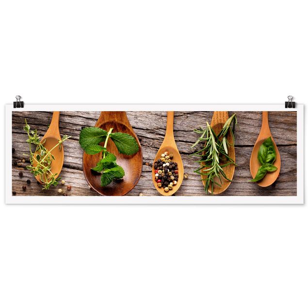 Panoramic poster kitchen - Herbs And Spices