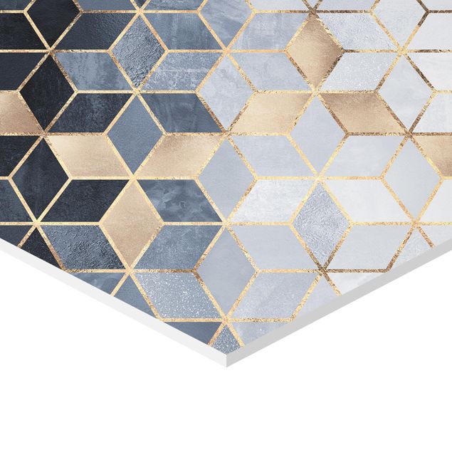 Forex hexagon - Blue White Golden Geometry