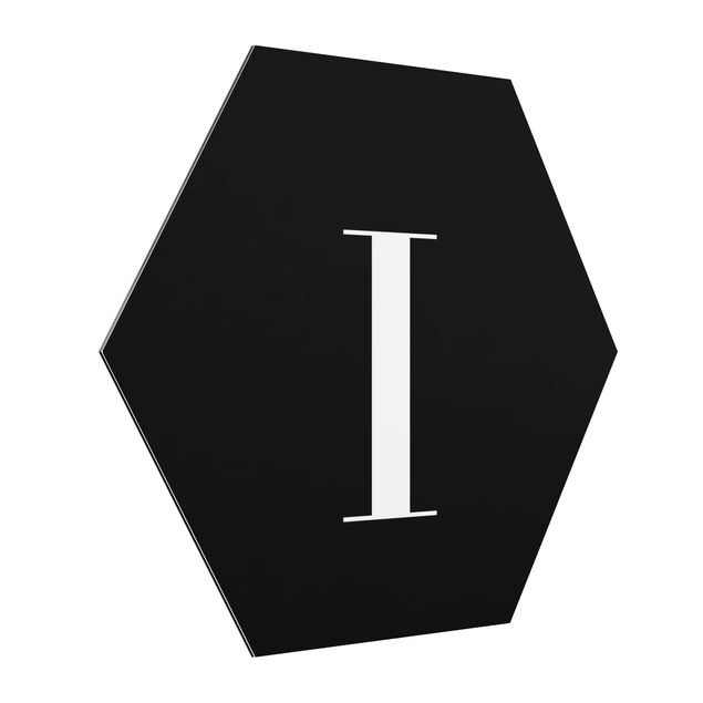 Alu-Dibond hexagon - Letter Serif Black I