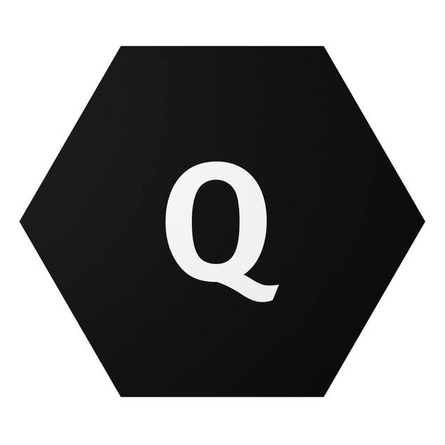 Alu-Dibond hexagon - Letter Black Q