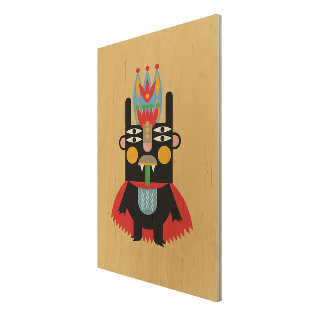 Print on wood - Collage Ethno Monster - King