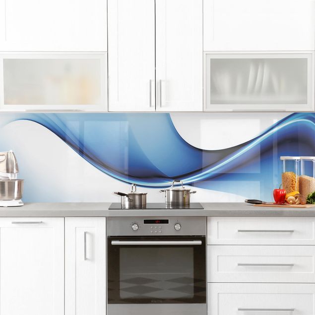 Kitchen splashback abstract Blue Conversion