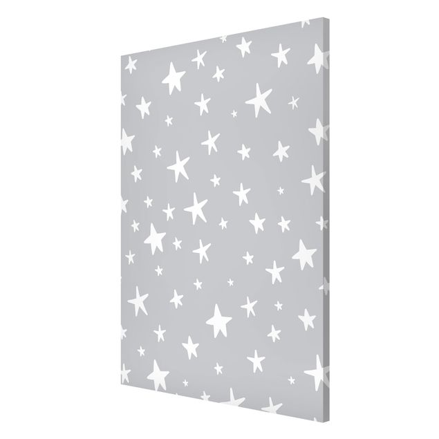Magnetic memo board - Drawn Big Stars Up In Grey Sky