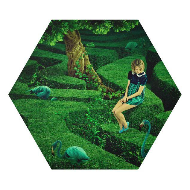 Alu-Dibond hexagon - Woman in the Labyrinth