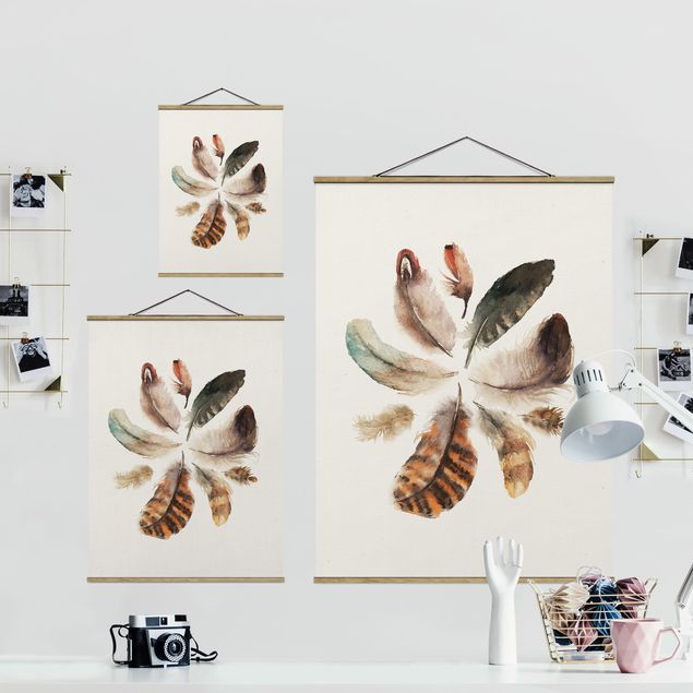 Fabric print with poster hangers - Feather Collection