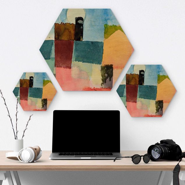 Wooden hexagon - Paul Klee - Moonrise (St. Germain)