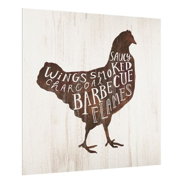 Glass Splashback - Farm BBQ - Chicken - Square 1:1