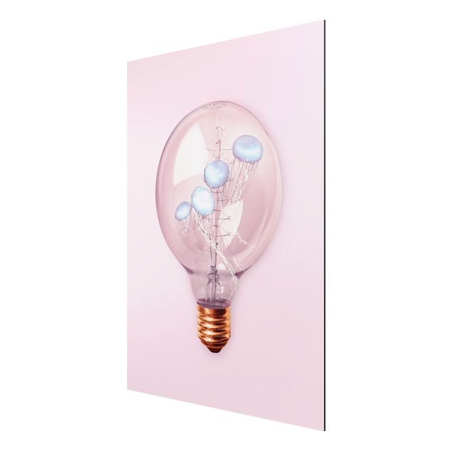 Print on aluminium - Light Bulb With Jellyfish