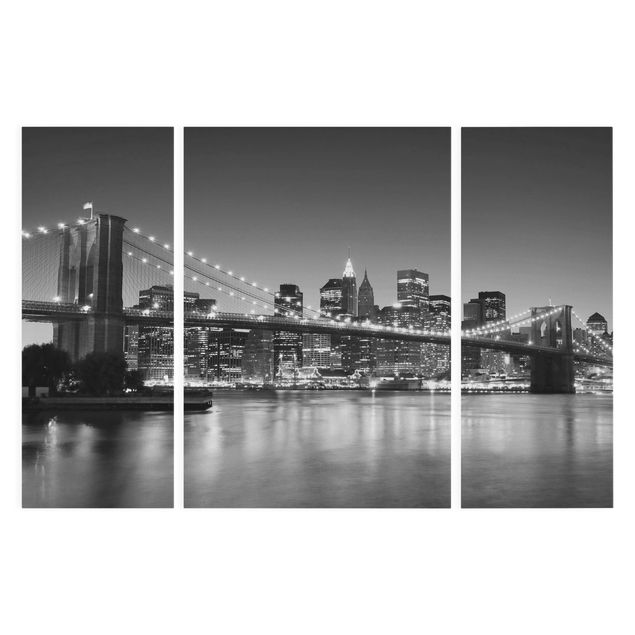 Print on canvas 3 parts - Brooklyn Bridge in New York II