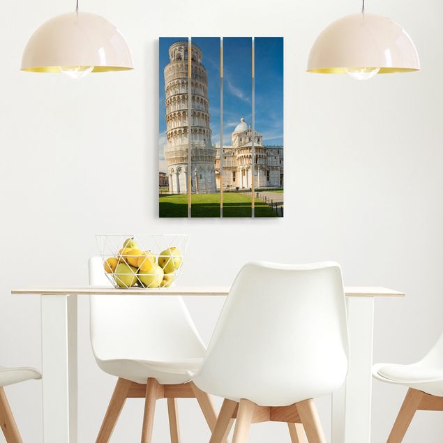 Print on wood - The Leaning Tower of Pisa