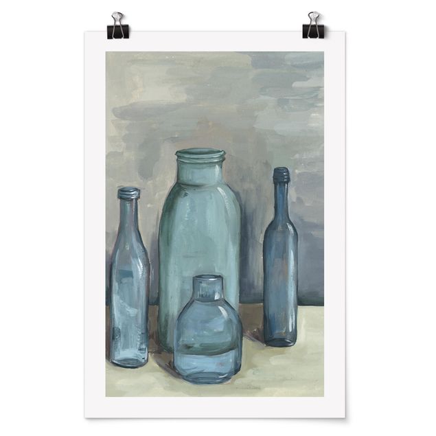 Poster art print - Still Life With Glass Bottles II