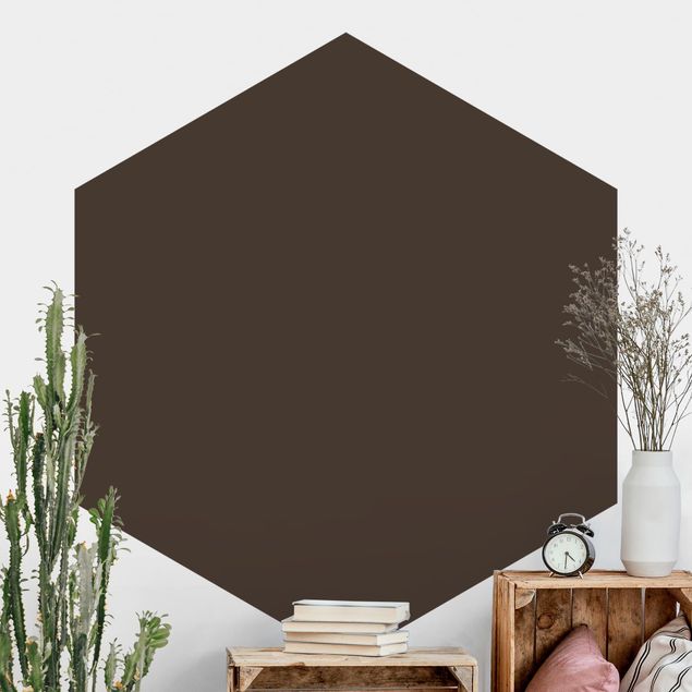 Self-adhesive hexagonal wall mural Cacao