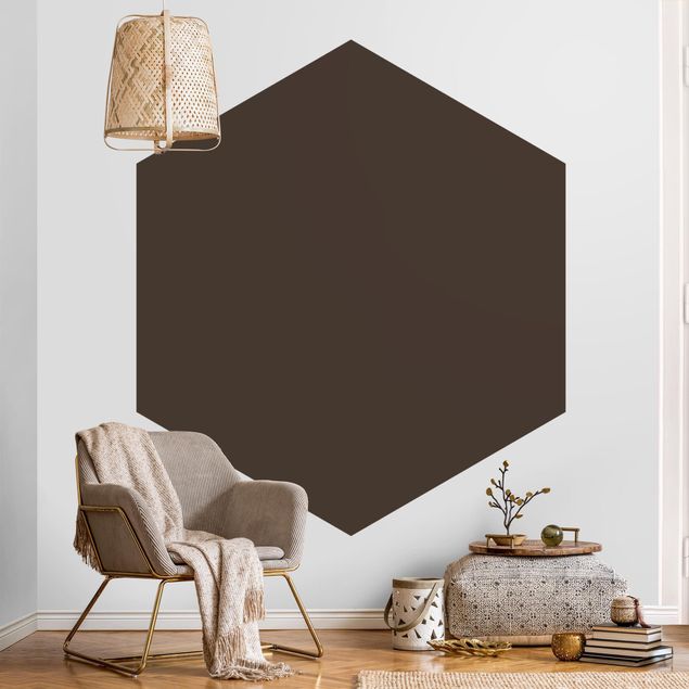 Self-adhesive hexagonal pattern wallpaper - Cacao