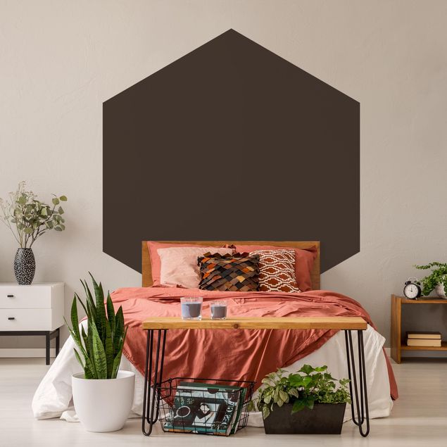 Self-adhesive hexagonal pattern wallpaper - Cacao