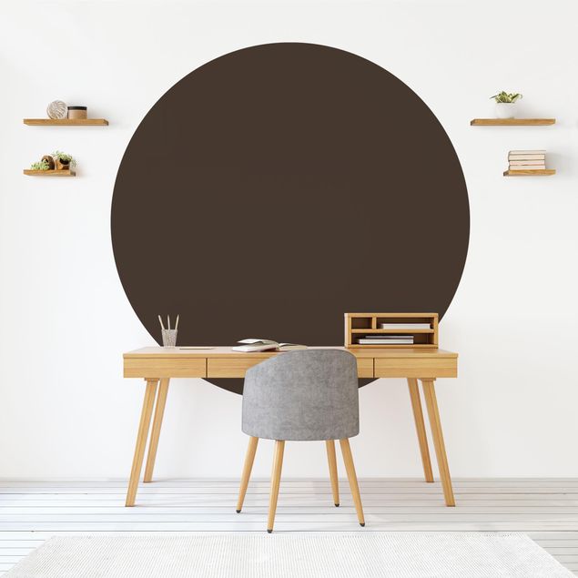 Self-adhesive round wallpaper - Cacao
