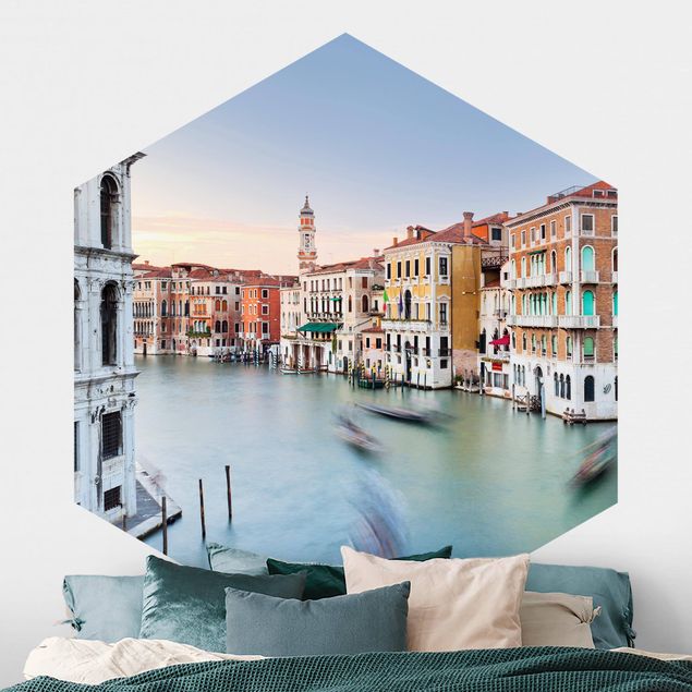 Hexagonal wallpapers Grand Canal View From The Rialto Bridge Venice