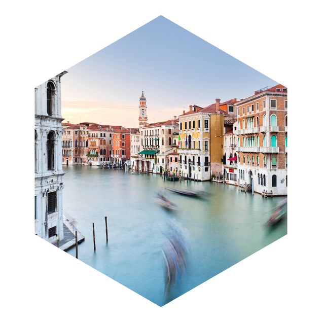 Self-adhesive hexagonal pattern wallpaper - Grand Canal View From The Rialto Bridge Venice