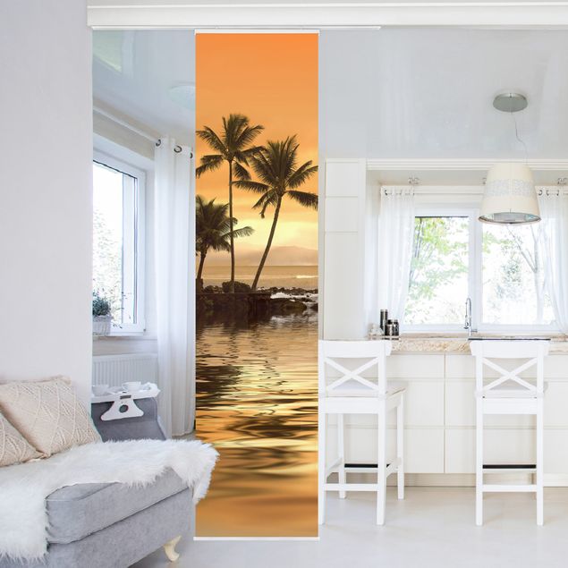 Sliding panel curtains set - Caribbean Sunset I