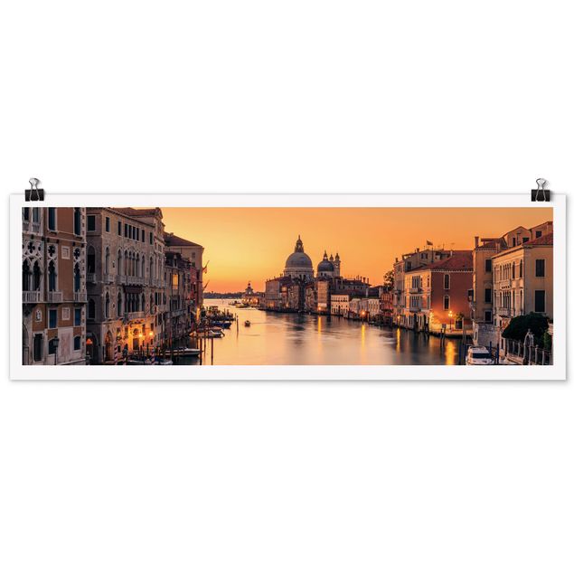 Panoramic poster architecture & skyline - Golden Venice