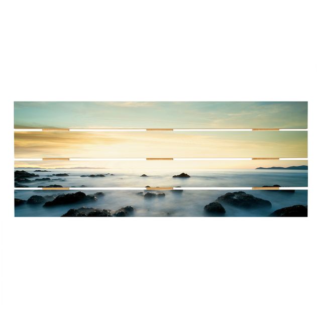 Print on wood - Sunset Over The Ocean