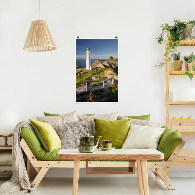 Poster beach - Castle Point Lighthouse New Zealand