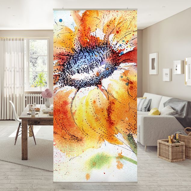 Room divider - Painted Sunflower