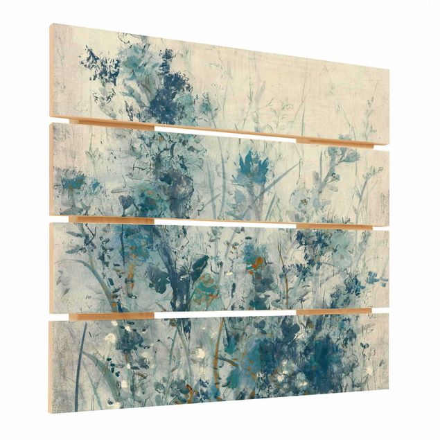 Print on wood - Blue Spring Meadow I