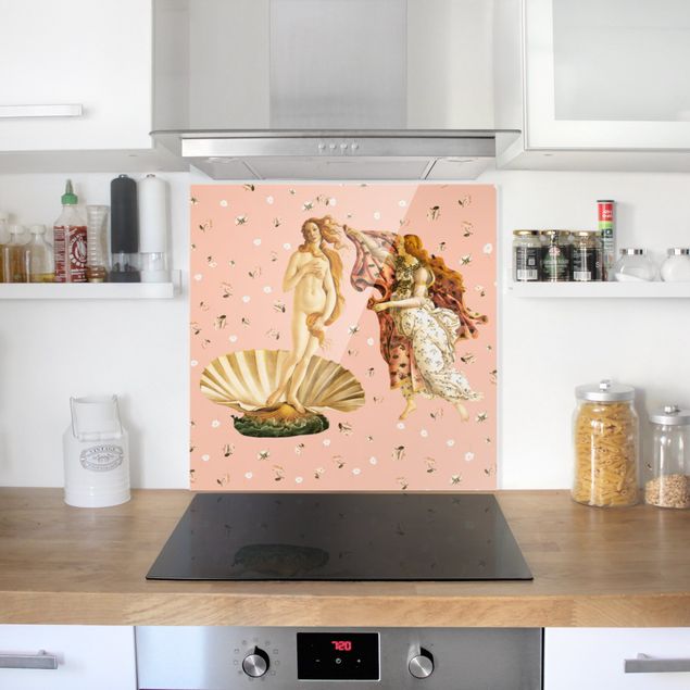 Glass splashbacks The Venus By Botticelli On Pink