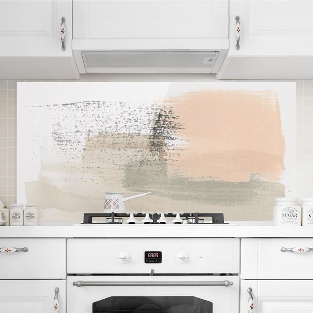 Glass splashback abstract Seal With Rouge I
