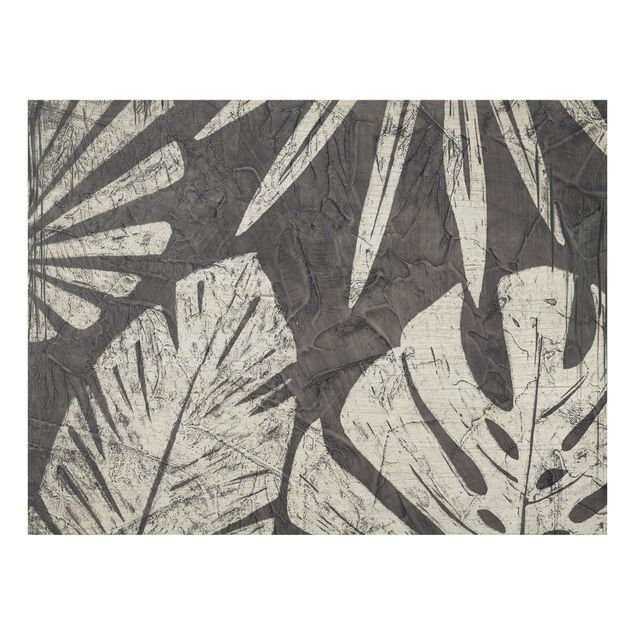 Glass Splashback - Palm Leaves Against A Dark Gray - Landscape 3:4